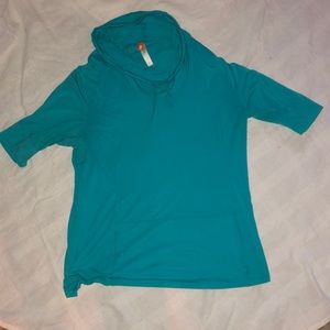 Turquoise hoodie shirt